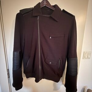 Men's Jacket with Leather Trim